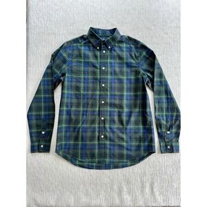 Ralph Lauren plaid button down blue green boys shirt